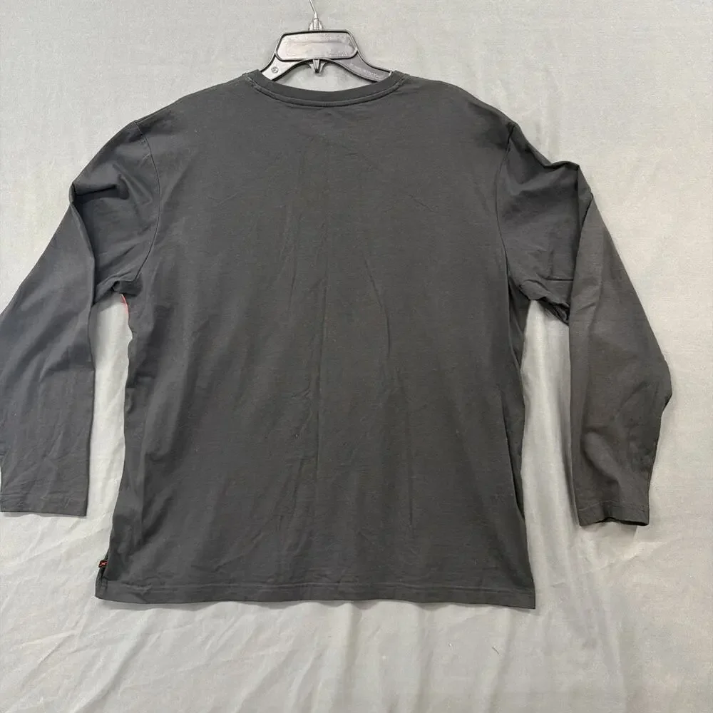 SKI DOO BRP MENS GRAY SNOWMOBILE CREW NECK LONG SLEEVE COTTON BLEND TSHIRT XL